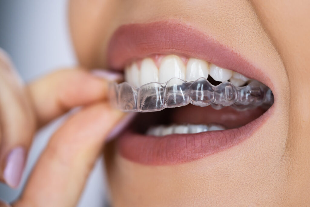 a close up of a woman's mouth